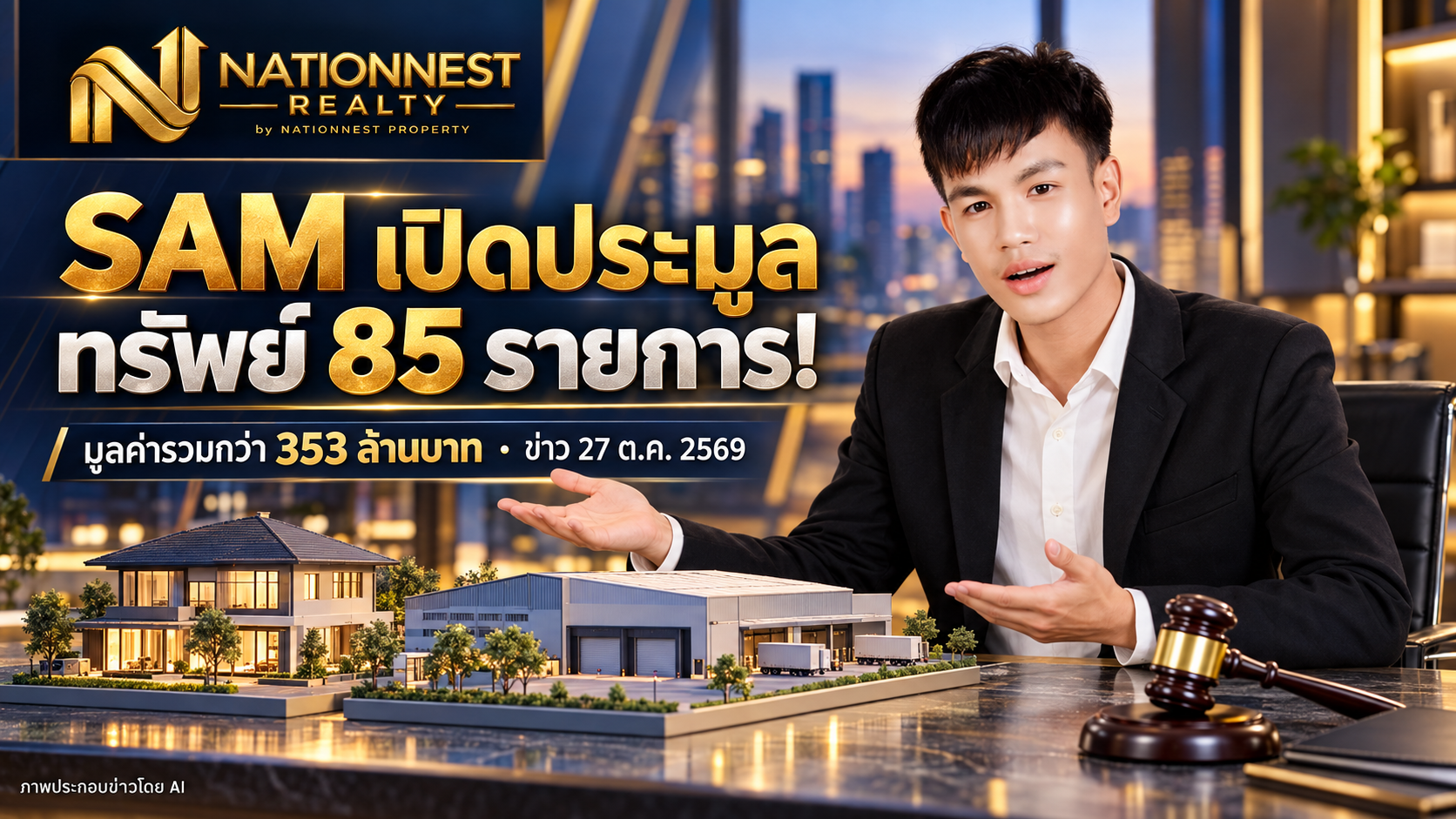 SAM เปิดประมูลทรัพย์ 85 รายการกว่า 353 ล้าน! รอบแรกปิดลงทะเบียน 30 ต.ค. นี้