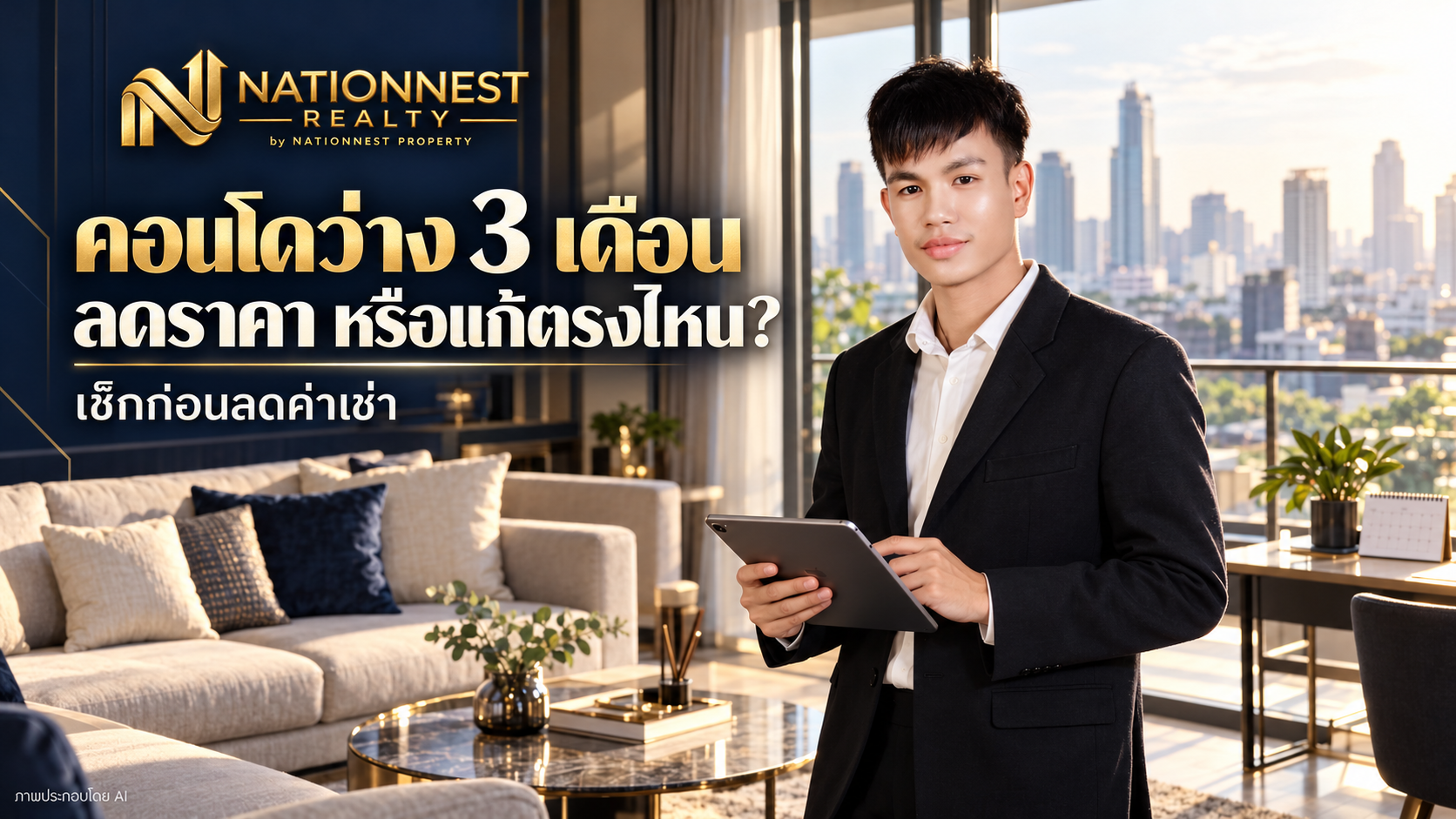 ภาพปกบทความ คอนโดว่าง 3 เดือน ลดค่าเช่าหรือเปลี่ยนวิธีปล่อยเช่าดี? เช็กให้ตรงจุดก่อนเสียรายได้เพิ่ม